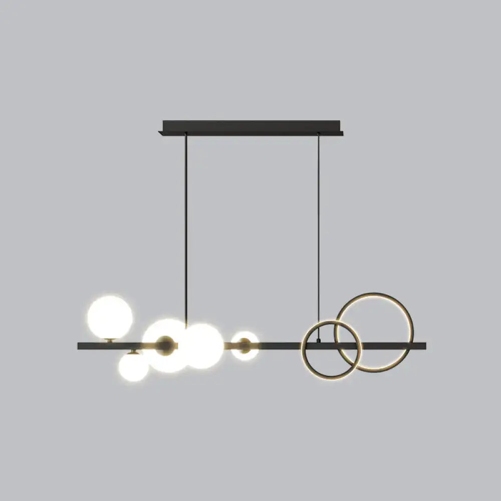 DecorBites™ Contemporary Glass Island Lamp: 7-Head Hanging Light for Dining Room