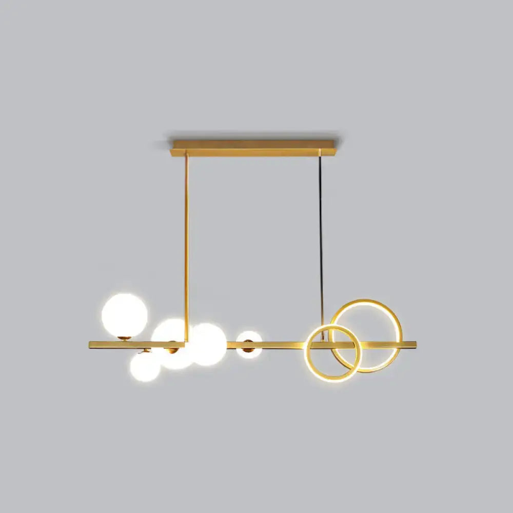 DecorBites™ Contemporary Glass Island Lamp: 7-Head Hanging Light for Dining Room