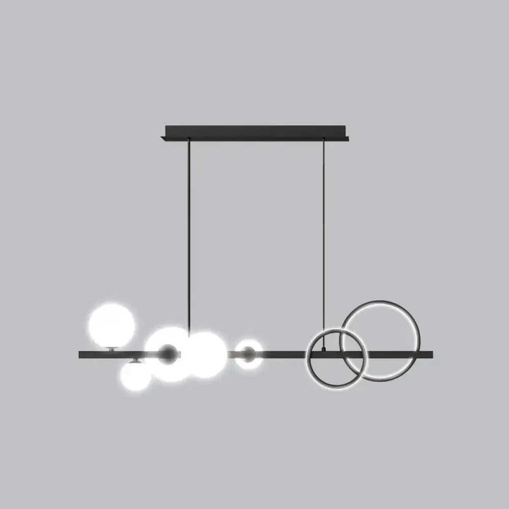 DecorBites™ Contemporary Glass Island Lamp: 7-Head Hanging Light for Dining Room