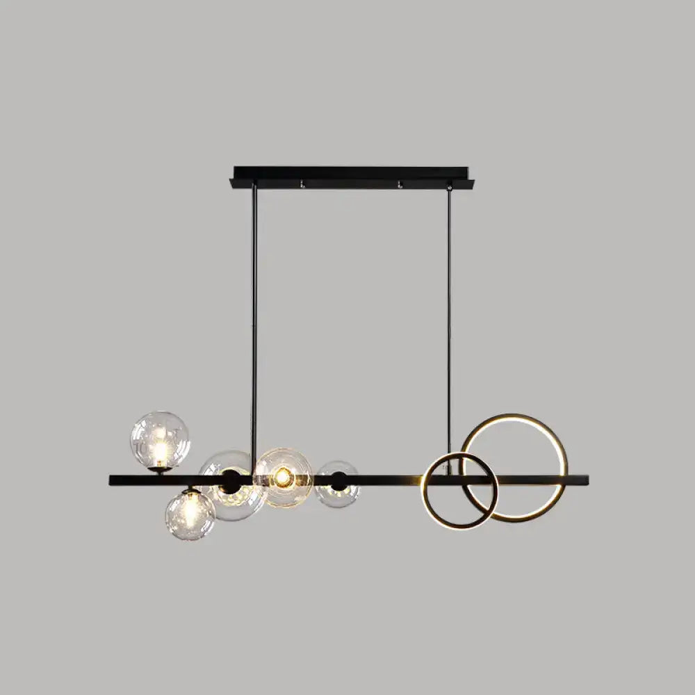 DecorBites™ Contemporary Glass Island Lamp: 7-Head Hanging Light for Dining Room