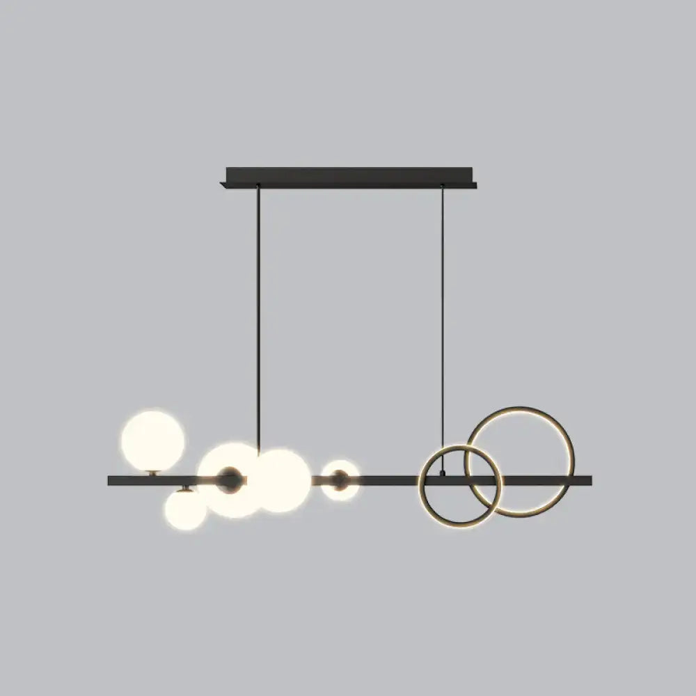 DecorBites™ Contemporary Glass Island Lamp: 7-Head Hanging Light for Dining Room