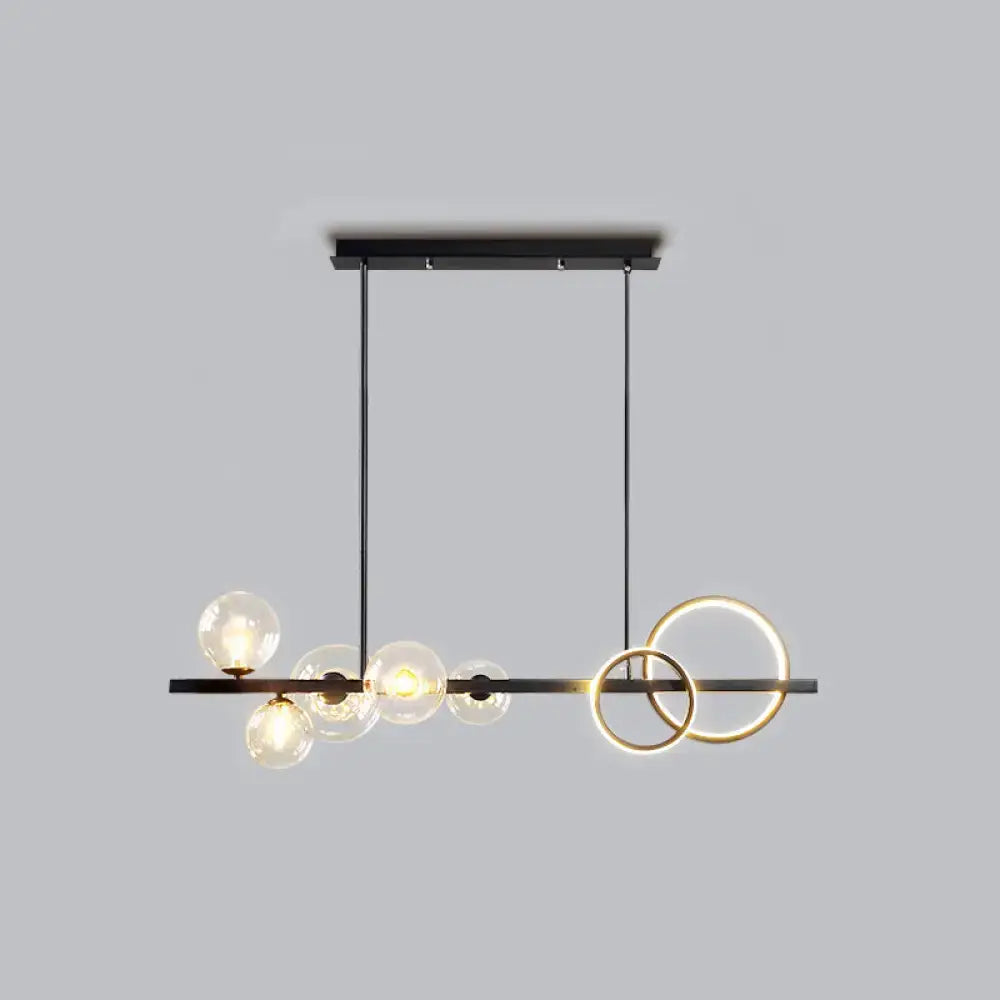 DecorBites™ Contemporary Glass Island Lamp: 7-Head Hanging Light for Dining Room
