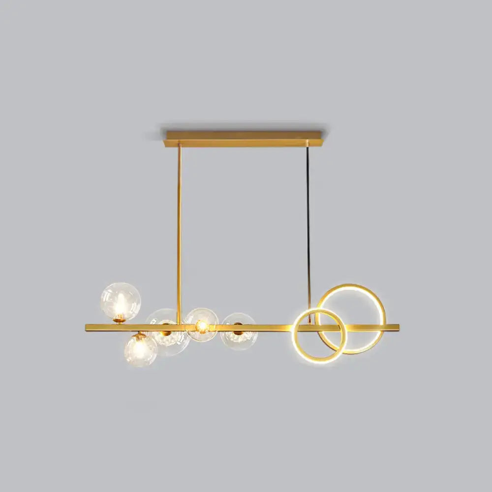 DecorBites™ Contemporary Glass Island Lamp: 7-Head Hanging Light for Dining Room