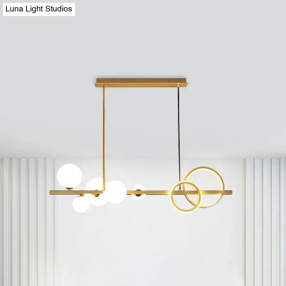 DecorBites™ Contemporary Glass Island Lamp: 7-Head Hanging Light for Dining Room