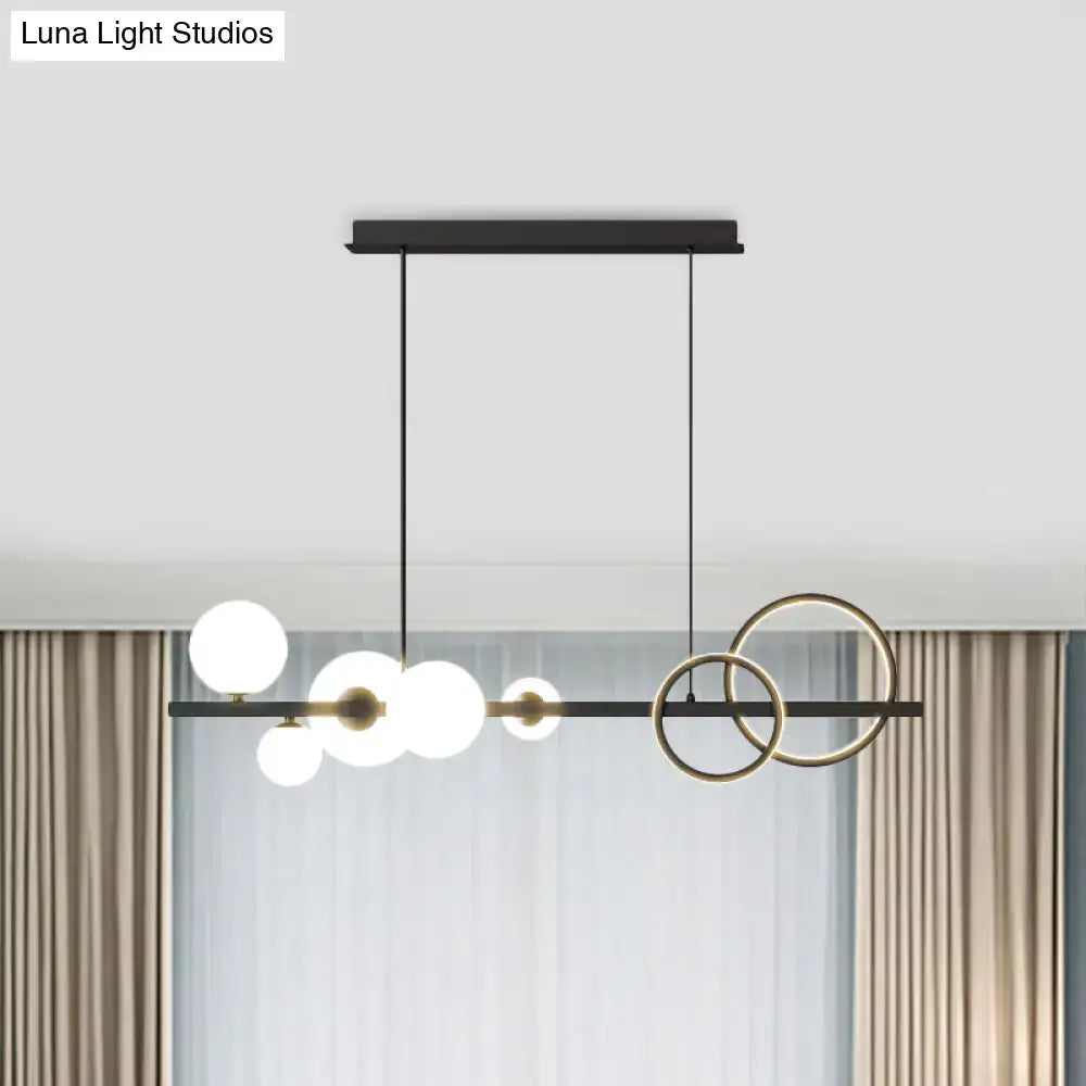 DecorBites™ Contemporary Glass Island Lamp: 7-Head Hanging Light for Dining Room