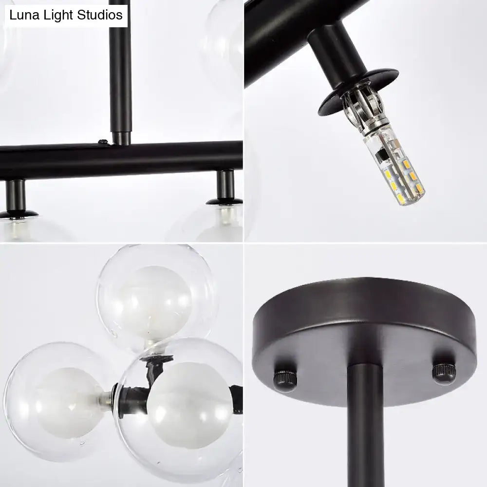 DecorBites™ Contemporary Glass Orb Island Lamp - 16 Heads Ceiling Light for Living Room