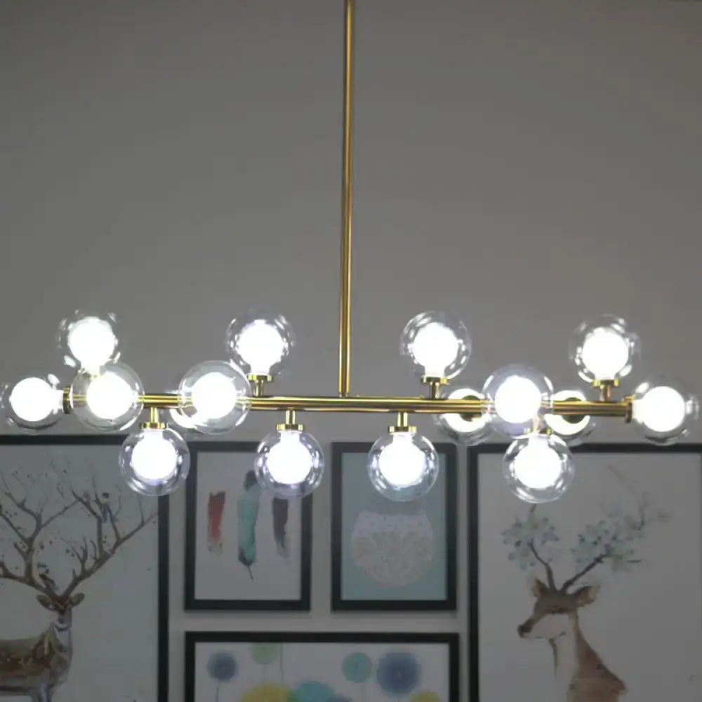 DecorBites™ Contemporary Glass Orb Island Lamp - 16 Heads Ceiling Light for Living Room