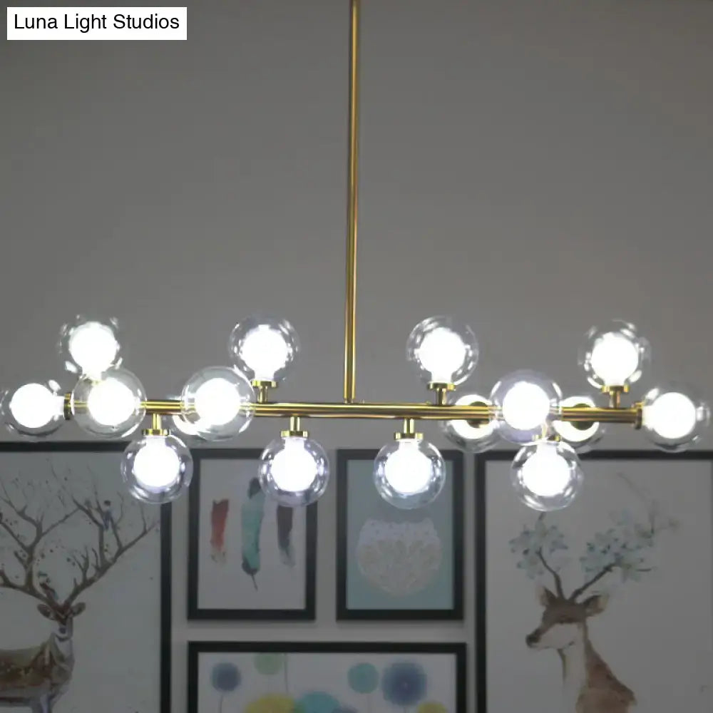 DecorBites™ Contemporary Glass Orb Island Lamp - 16 Heads Ceiling Light for Living Room