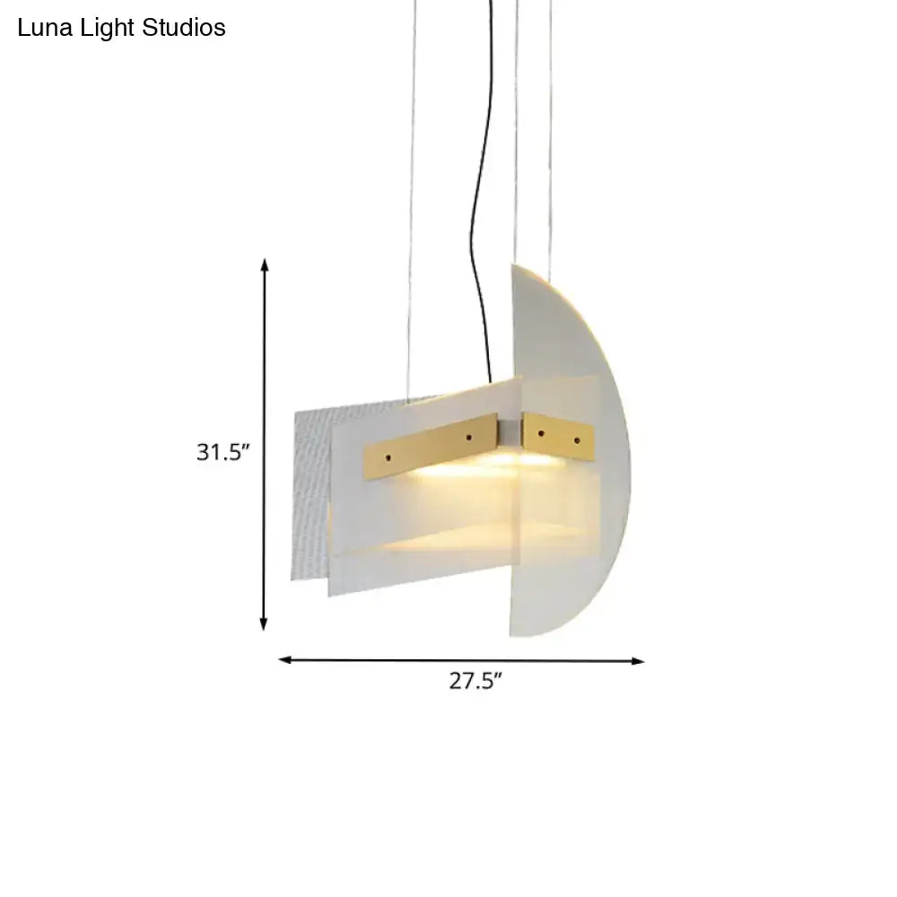 DecorBites™ ثريا ذهبية هندسية عصرية: مصباح تعليق LED زجاجي شفاف لغرفة الطعام