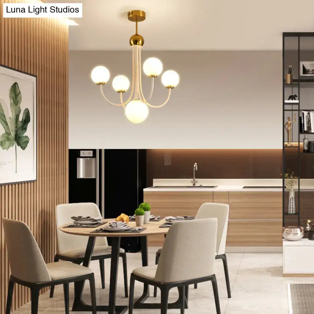 DecorBites™ Contemporary Gold Glass Spherical Ceiling Chandelier with 5/7 Bulbs