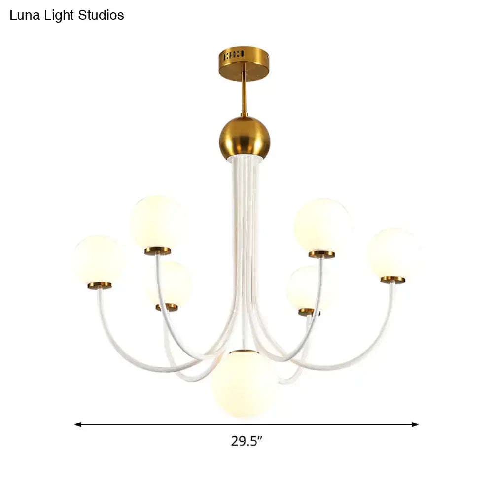 DecorBites™ Contemporary Gold Glass Spherical Ceiling Chandelier with 5/7 Bulbs