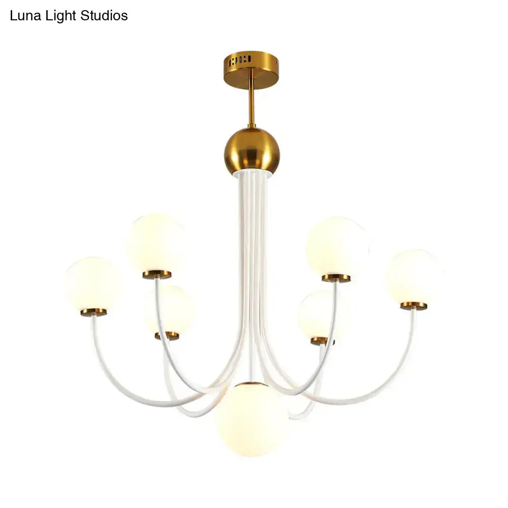 DecorBites™ Contemporary Gold Glass Spherical Ceiling Chandelier with 5/7 Bulbs