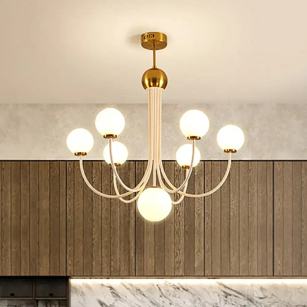 DecorBites™ Contemporary Gold Glass Spherical Ceiling Chandelier with 5/7 Bulbs