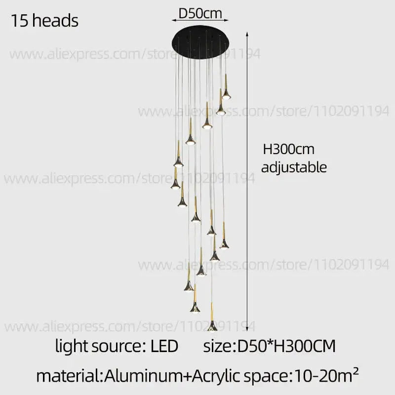 Decorbites contemporary horn chandelier living room black glass light