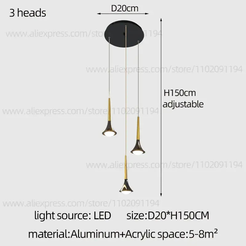 Decorbites contemporary horn chandelier living room black glass light