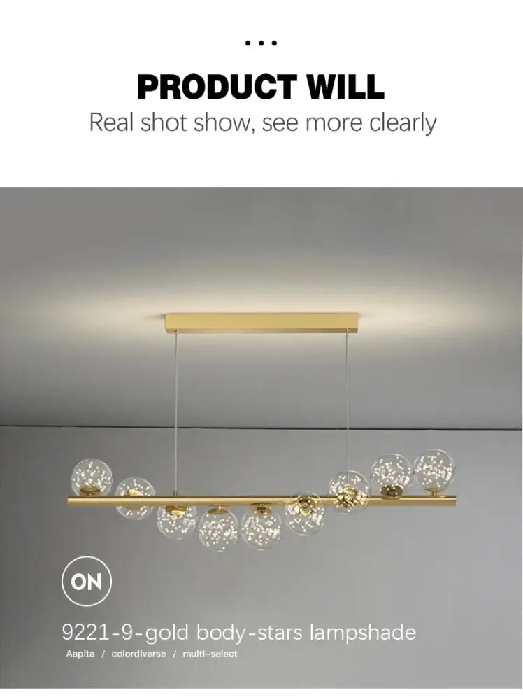 ثريا DecorBites™ LED زجاجية عصرية لإضاءة المنزل