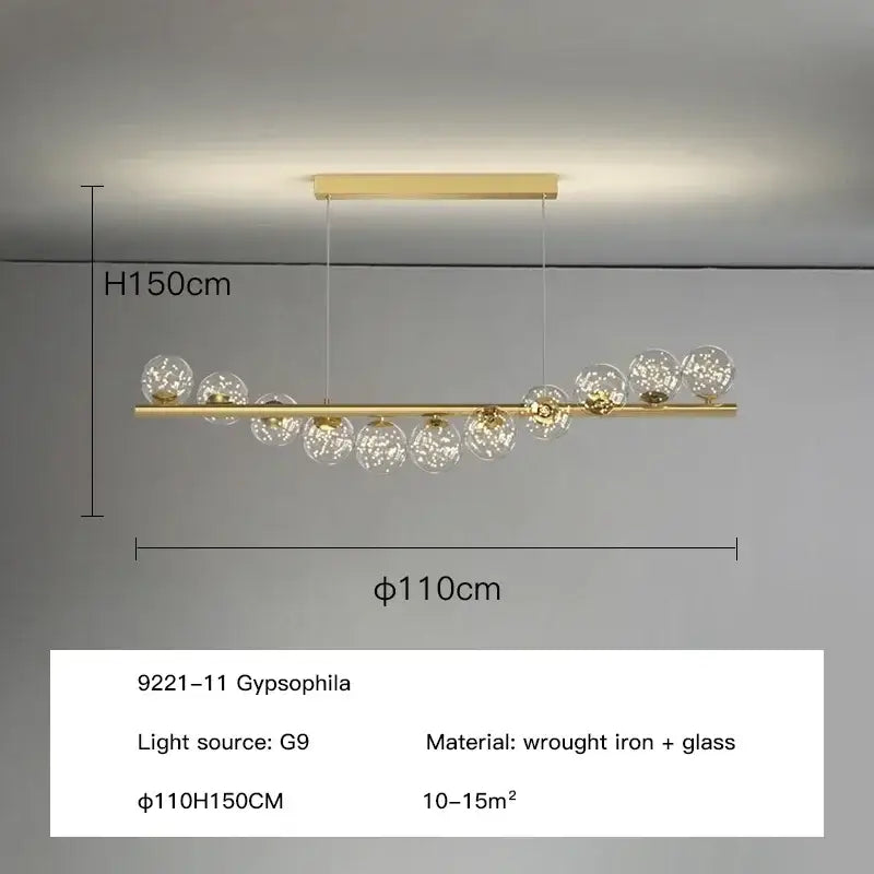 ثريا DecorBites™ LED زجاجية عصرية لإضاءة المنزل