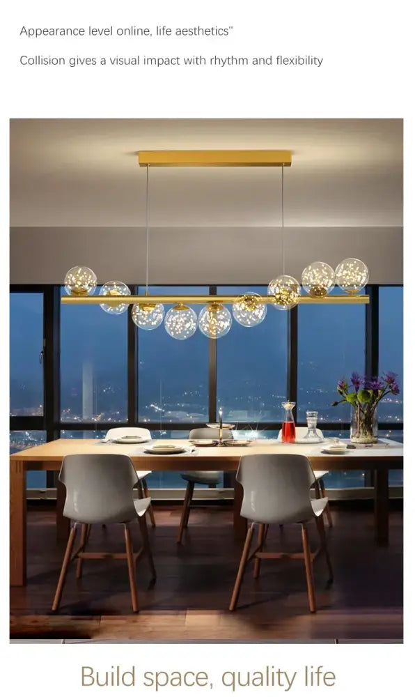 ثريا DecorBites™ LED زجاجية عصرية لإضاءة المنزل