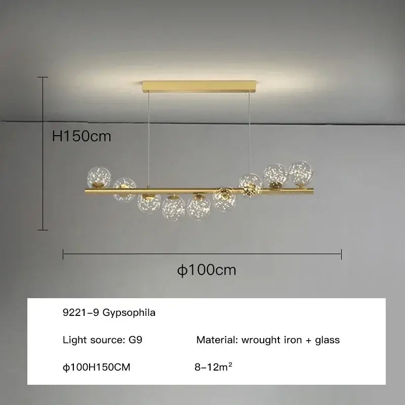 ثريا DecorBites™ LED زجاجية عصرية لإضاءة المنزل