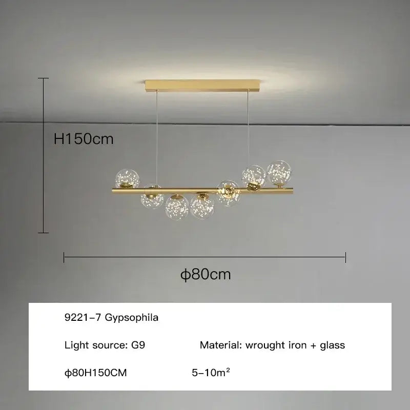 ثريا DecorBites™ LED زجاجية عصرية لإضاءة المنزل