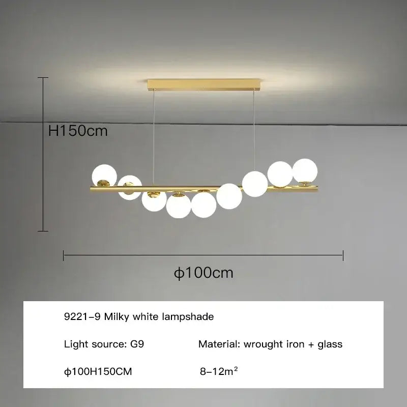ثريا DecorBites™ LED زجاجية عصرية لإضاءة المنزل