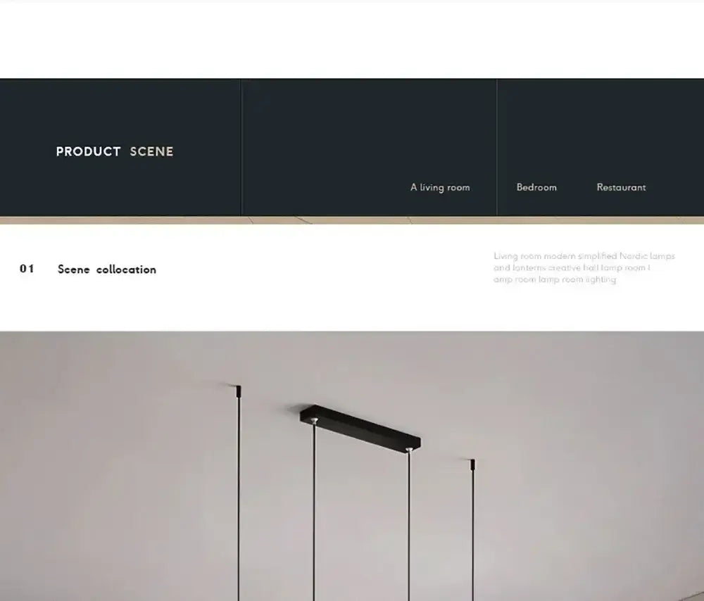 DecorBites™ Contemporary LED Pendant Lights 2-Head 90cm
