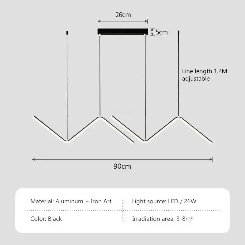 DecorBites™ Contemporary LED Pendant Lights 2-Head 90cm
