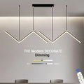 Modern black minimalist DecorBites™ led pendant lights with angular zigzag design and warm white illumination