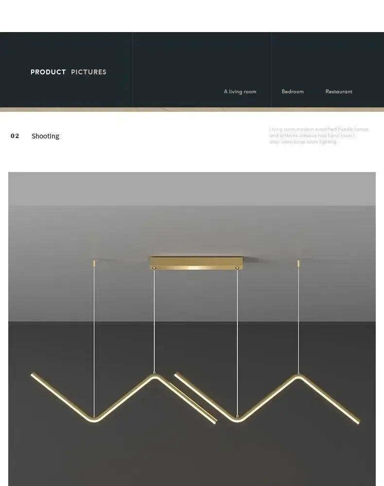 DecorBites™ Contemporary LED Pendant Lights 2-Head 90cm