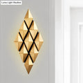 DecorBites™ Contemporary LED Wall Lamp with Metallic Gold Diamond Shade - Warm/White Light, 23"/31" Width