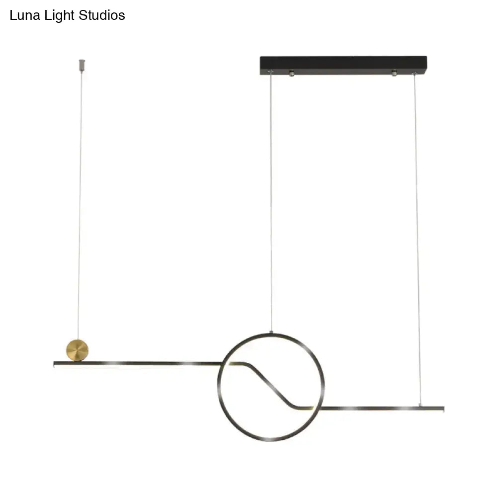 DecorBites™ Contemporary Metal Ceiling Light with LED Island Pendant in Black for Dining Room, Warm/White Light