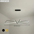Modern minimalist led chandelier with sleek black or gold wireframe for contemporary metal dining bowtie led island lighting