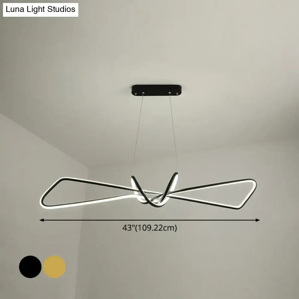 DecorBites™ Contemporary Metal Dining Room Hanging Light Kit with Bowtie LED Island Lighting
