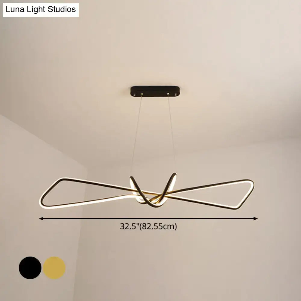 DecorBites™ Contemporary Metal Dining Room Hanging Light Kit with Bowtie LED Island Lighting