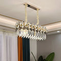 DecorBites™ Contemporary Metal-facing Island Chandelier with 11 Bulbs, Clear Crystal Prisms, and Hanging Island Light