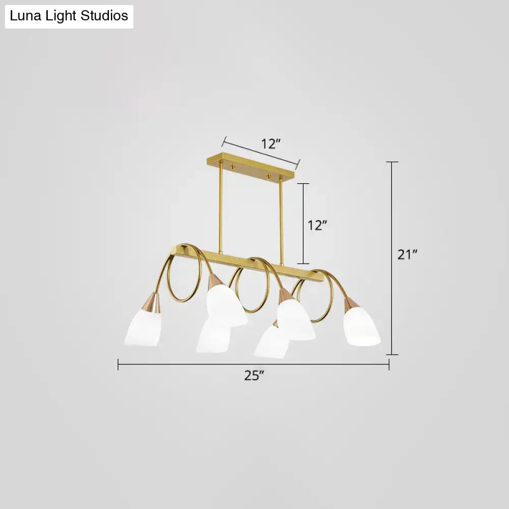 DecorBites™ Contemporary Milk Glass Pendant Light - Tulip Shade Island Lamp, Ideal for Restaurants
