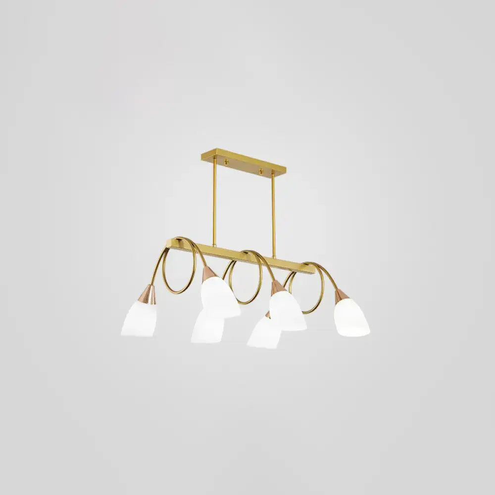 DecorBites™ Contemporary Milk Glass Pendant Light - Tulip Shade Island Lamp, Ideal for Restaurants