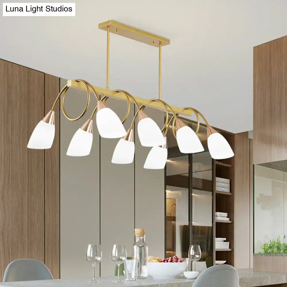 DecorBites™ Contemporary Milk Glass Pendant Light - Tulip Shade Island Lamp, Ideal for Restaurants