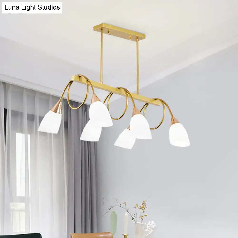 DecorBites™ Contemporary Milk Glass Pendant Light - Tulip Shade Island Lamp, Ideal for Restaurants