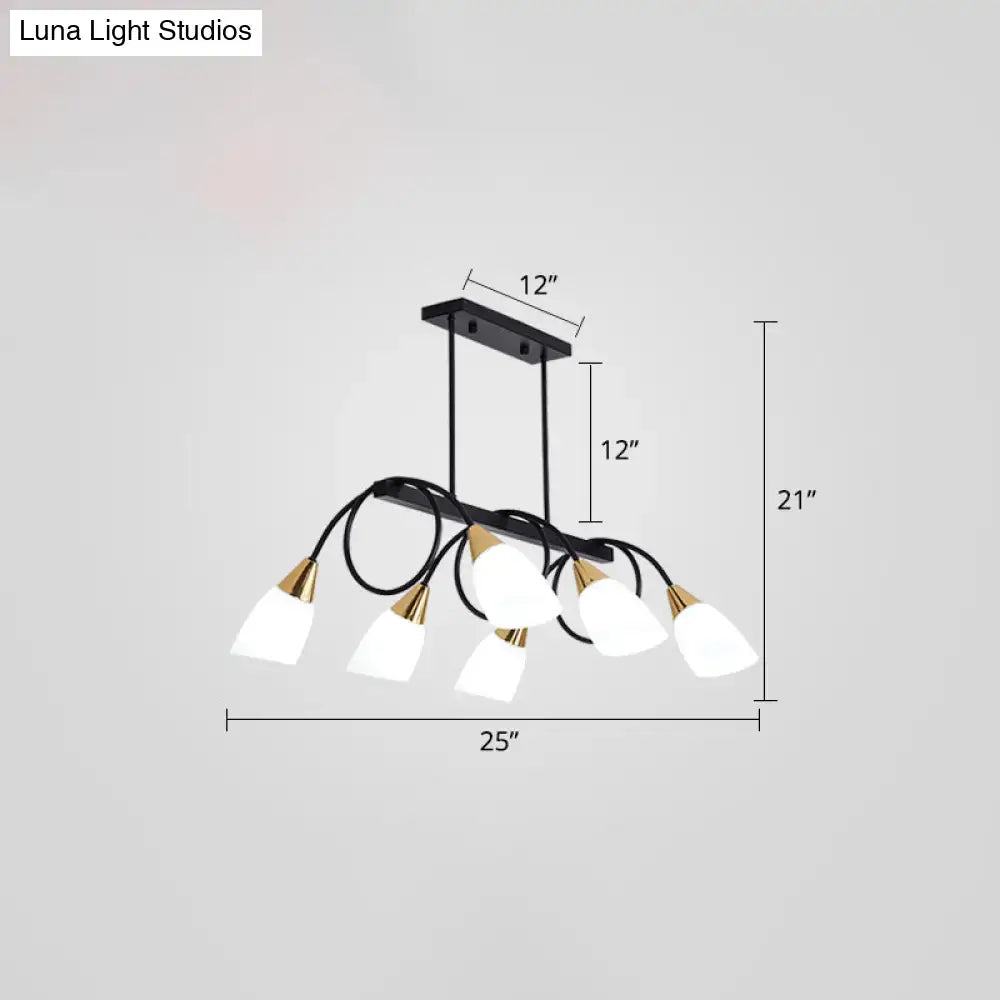 DecorBites™ Contemporary Milk Glass Pendant Light - Tulip Shade Island Lamp, Ideal for Restaurants