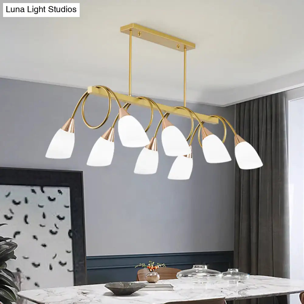 DecorBites™ Contemporary Milk Glass Pendant Light - Tulip Shade Island Lamp, Ideal for Restaurants