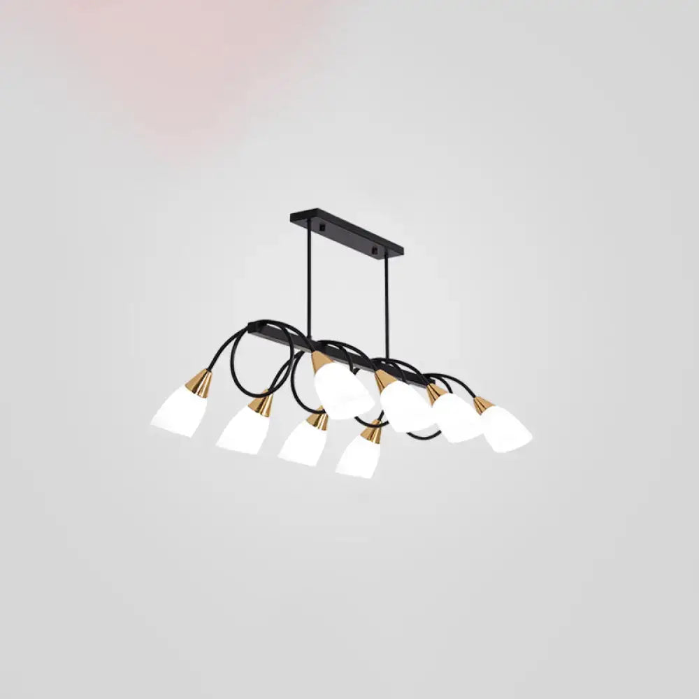 DecorBites™ Contemporary Milk Glass Pendant Light - Tulip Shade Island Lamp, Ideal for Restaurants
