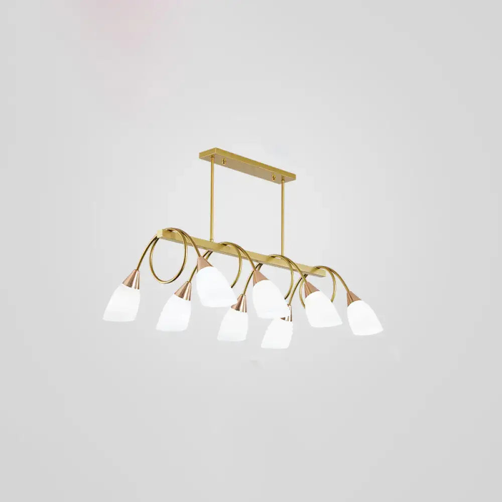 DecorBites™ Contemporary Milk Glass Pendant Light - Tulip Shade Island Lamp, Ideal for Restaurants