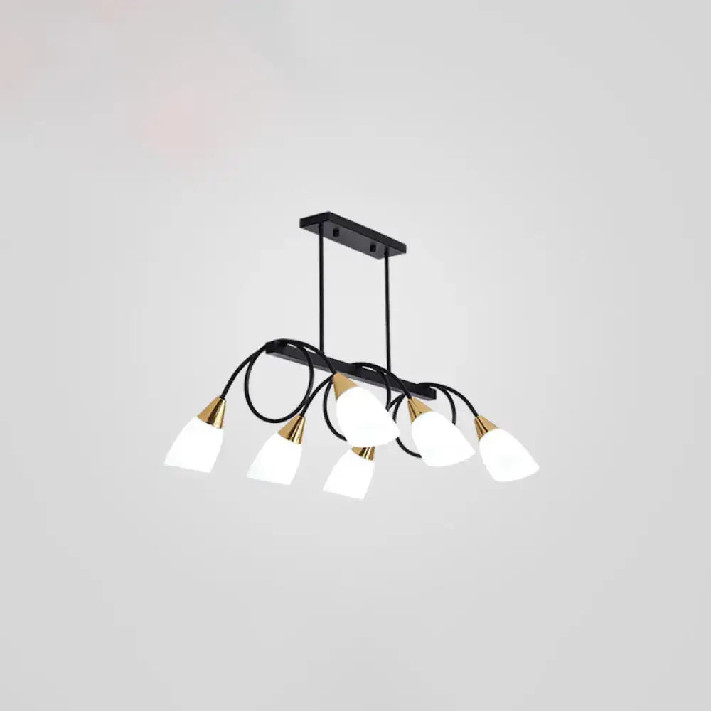 DecorBites™ Contemporary Milk Glass Pendant Light - Tulip Shade Island Lamp, Ideal for Restaurants