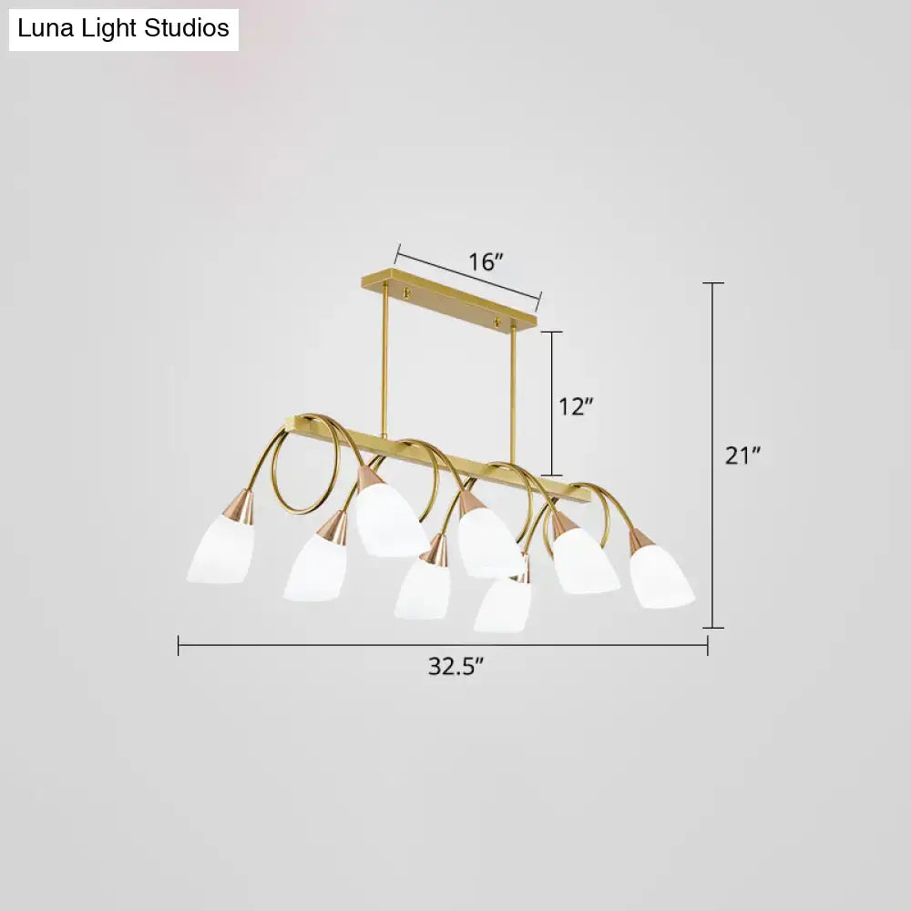 DecorBites™ Contemporary Milk Glass Pendant Light - Tulip Shade Island Lamp, Ideal for Restaurants
