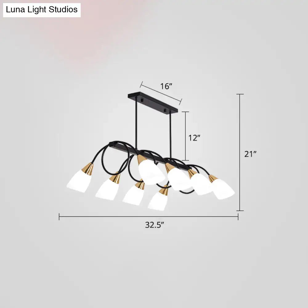 DecorBites™ Contemporary Milk Glass Pendant Light - Tulip Shade Island Lamp, Ideal for Restaurants