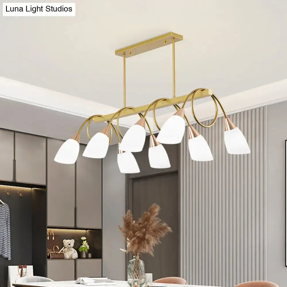 DecorBites™ Contemporary Milk Glass Pendant Light - Tulip Shade Island Lamp, Ideal for Restaurants