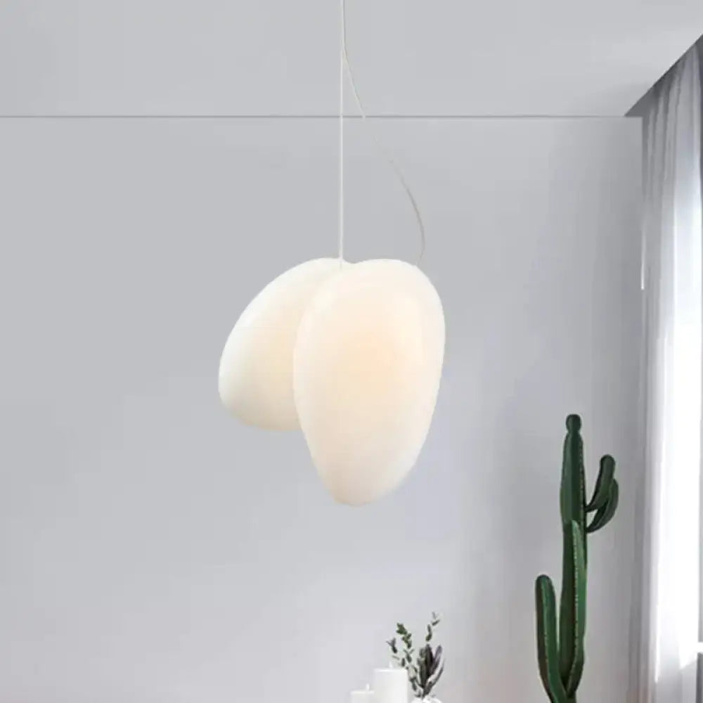 DecorBites™ ثريا معلقة زجاجية بيضاء عصرية لسقف غرفة الطعام