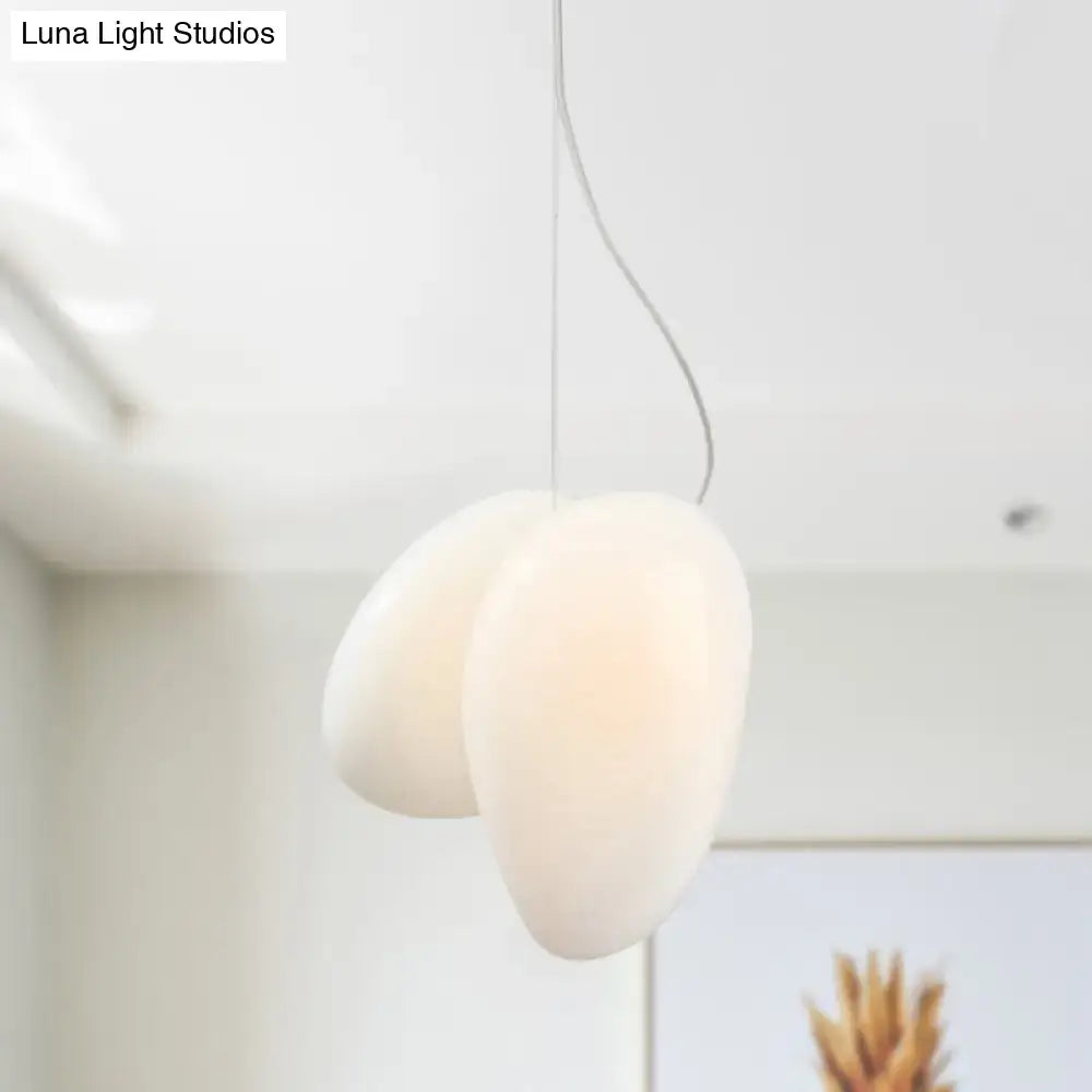 DecorBites™ ثريا معلقة زجاجية بيضاء عصرية لسقف غرفة الطعام