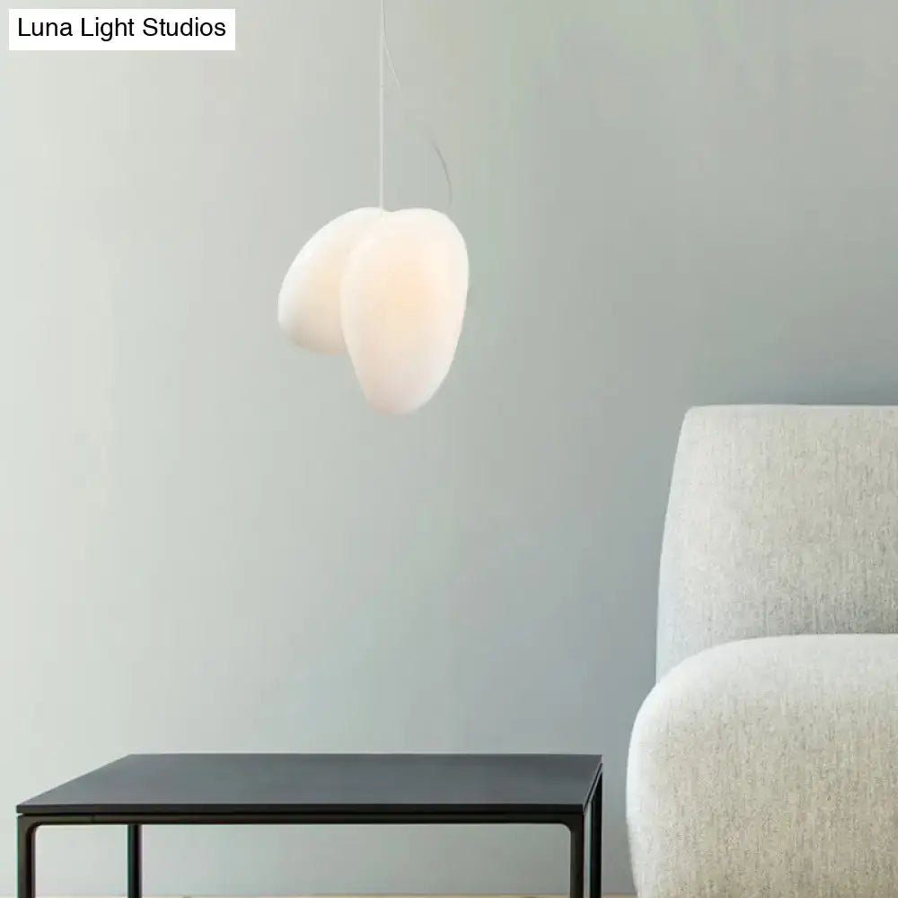 DecorBites™ ثريا معلقة زجاجية بيضاء عصرية لسقف غرفة الطعام